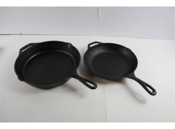 Lodge 2-piece Cast Iron Skillets, 8in And 10in