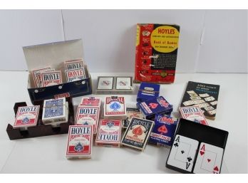 Box Of Cards Including A Large Print, 1952 Hoyles Book Of Games