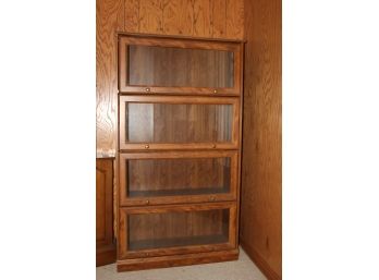 4 Shelf Unit With Pull-down Glass Doors - 5 Foot Tall 33 In Wide 13 In Deep