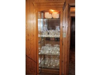 Curio Cabinet - Side Load, 75 In Tall 2 Foot Wide 13in Deep, Glassware Not Included, Cracked Side Glass