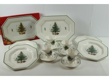 Nikko Christmas Serving Dishes, Plates, Cups And Saucers