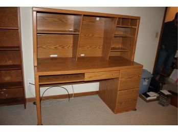 Large Computer Desk -not Solid Wood, 2 File Drawers, 59.5 Wide 67 Tall 24 Deep