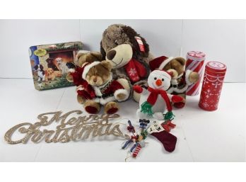 Christmas Lot- 2015 Chance Pet Holiday Dog, Three Chris's Bears, Ornaments