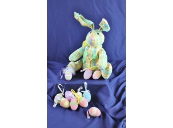 Easter Bunny Weighted Bottom 14 In Tall, Plus Eggs For An Easter Tree