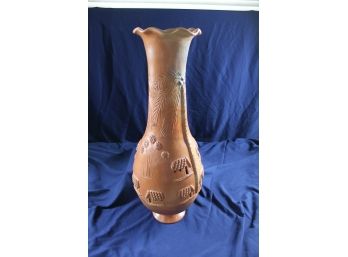 Tall Terracotta Chiminea 10in At Widest Part - Very Pretty - 25 In Tall