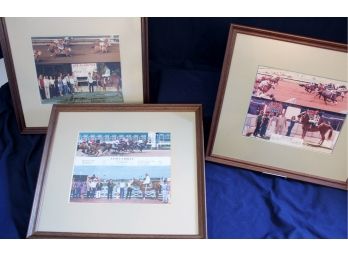 3 Framed Horse Racing Photos - Clymer's Horses - 'Annie's Moonchild', ' Easily A Doll', Easily A Rogue
