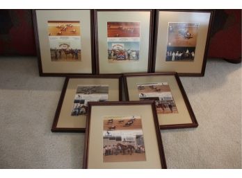 6 Framed Horse Racing Photos - Clymer's Horse- ' What Lucks Delight' Trainer Harris Or Schiesel