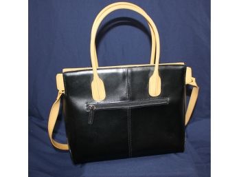 Like New Leather Black Handbag 12 Inch Wide 9.5 In Tall Without Handle