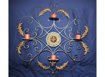 Metal Wall Decor For Candles - Holds 4 Candles - 27 X 27