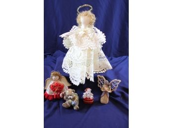 Angel And Teddy Bear Lot - Winged 'elements Prayer 82094' See Description