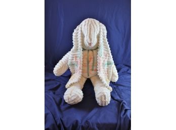 27 Inch Tall Stuffed Bunny Made From Chenille Bedspread