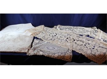 Ivory And Ecru Linen Lot, Two Runners 44 In And 46 In- See Description