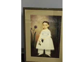 Framed Print Of Vintage Darling Girl 34 X 24.5