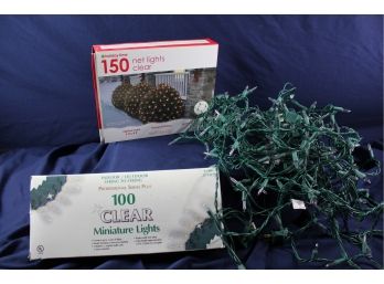 5 Strings Of Christmas Lights - 100 Clear, 150 Net Light Clear, Three Strands Clear