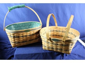 Longaberger Larger Baskets - 1995 Family Basket With Fabric And Plastic Liner- See Description