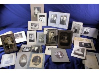Large Lot Of Vintage And Antique Photos In Individual Photo Holders