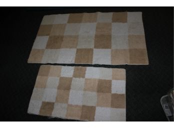 Lot 2 Of Two Matching Rugs - Can Use Either Side - 33 X 19 And 29 X 46, Some Loose Threads