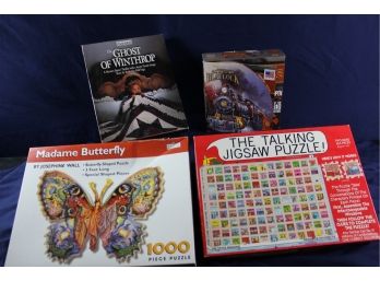4 Puzzles- The Ghost Of Winthrop, Ted & Blaylock, Madame Butterfly, Talking Jigsaw