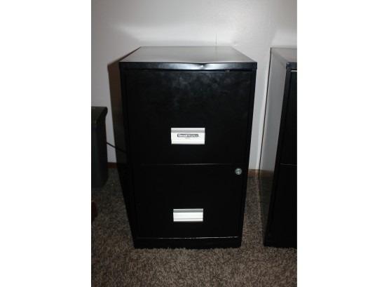 Two Drawer Black Steelworks File Cabinet - 25 In Tall