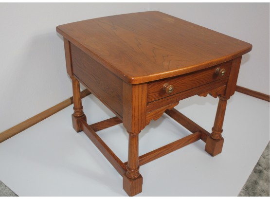 Broyhill End Table With Drawer - 22 Inch Wide 26 Inch Deep 21in Tall - Some Water Rings