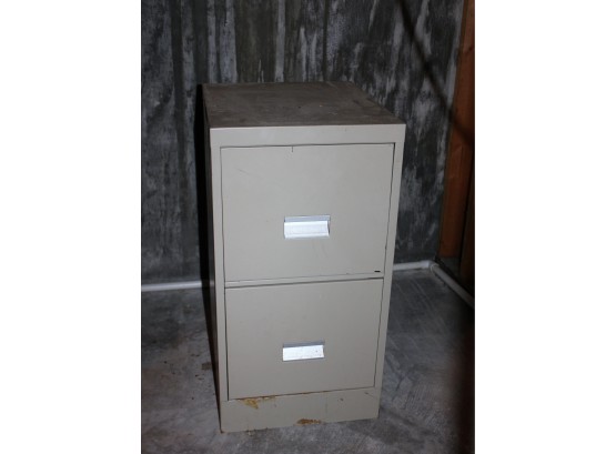 2 Drawer Metal File Box - 29 In Tall - A Little Rust On Bottom