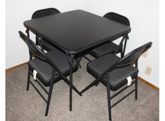 Cosco Folding Table And 4 Padded Chairs, Excellent Condition Just Minor Scratch On Top
