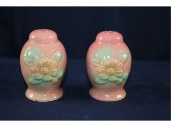 Hull Pottery Sunglow Shakers - Pink - Chips On Base