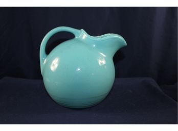 Vintage Hall Ball Pitcher Turquoise - 7 In Tall