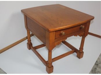 Broyhill End Table With Drawer - 22 Inch Wide 26 Inch Deep 21in Tall - Some Water Rings