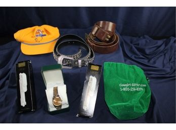 Larex Wristwatch, Cowgirl Glitz Belt, 2 Selfie Sticks, Belt,  Articat Hat