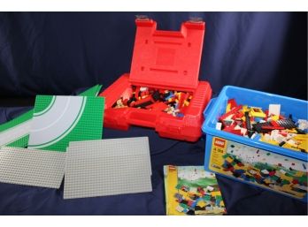 Large Lot Of Legos With Track And Case