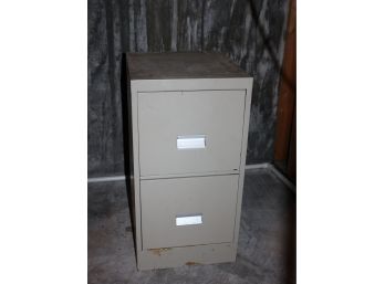 2 Drawer Metal File Box - 29 In Tall - A Little Rust On Bottom