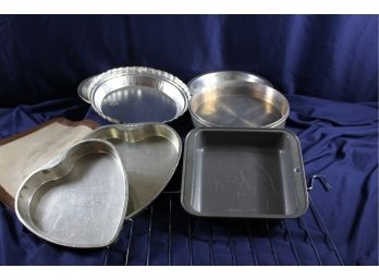 Miscellaneous Bakeware - Cake Pans, Pie Plates, Heart Plate, Wire Rack