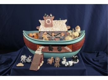 Holy Herd Noah's Ark With Animals - Not All Same Brand On Animals