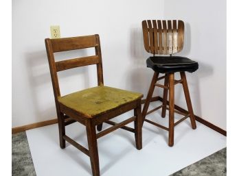 Small Bar Stool 35 In Tall Plus Heavy Wooden Chair 31 Inch Tall