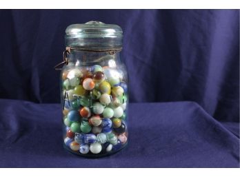 Atlas Easy Seal With Lid Filled With Old Marbles