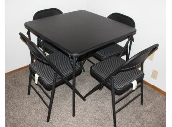 Cosco Folding Table And 4 Padded Chairs, Excellent Condition Just Minor Scratch On Top