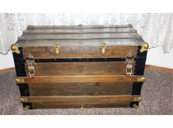 Beautiful Wooden Chest - Working Hinges - Wooden Divider - 32.5 X 17.5 X 20 In Tall
