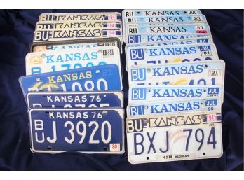 19 Kansas License Plates - Years Vary From 1976 To 2010