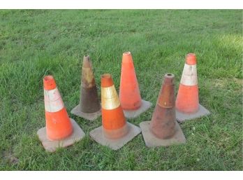 6 Rubber Safety Cones