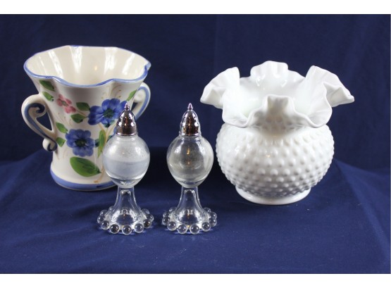 Imperial Candlewick Footed Salt And Pepper Shakers-  See Description