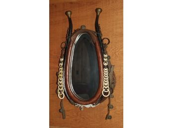 Unique Harness Mirror 18 In Wide 32 In Tall, Includes Bell, Hames Are Made Of Celluloid