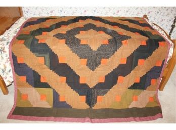 Tied Heavy Quilt With Pieced Top 66 X 78