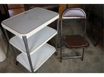Utility Cart - Some Rust - Old Folding Chair