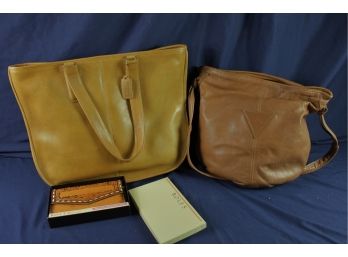 Two Large Ladies Bags And Leather Wallet