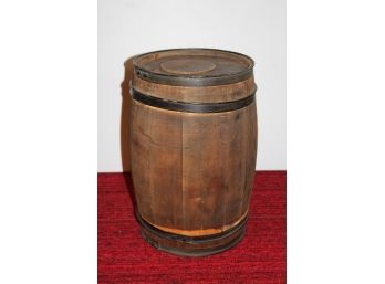 Wooden Barrel Doesn't Appear To Open- 18 In Tall 11 Inch Deep