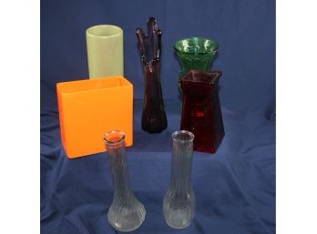 7 Vases - 5 Colorful - 9.5 In Sage Is Heavy