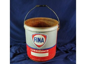 5 Gal. Old Fina Lubricants Metal Bucket -