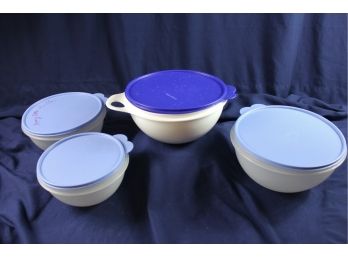 Tupperware Lot - 4 Bowls, 6 C, 8.75 C, 2-12 C