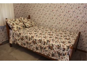 Twin Bed With Headboard And Footboard, Sheets And Pillow Included